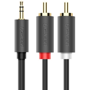 Інсертний кабель Ugreen AV102 3.5 мм to 2RCA Audio Cable 5 м Gray (904019661) ТОП в Рівному