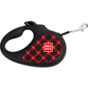 Повідець-рулетка для собак Collar WAUDOG R-leash, малюнок "Шотландка", M, до 25 кг, 5 м, світловідбивна стрічка (8125-0098-01) ТОП в Рівному