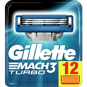 Сменные картриджи для бритья (лезвия) мужские Gillette Mach3 Turbo 12 шт (3014260298111)