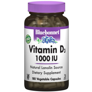 Вітаміни Bluebonnet Nutrition Вітамін D3 1000IU 180 гелевих капсул (743715003132) ТОП в Рівному