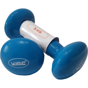 Гантели LiveUp Vinyl Dumbbell EGG HEAD 3 кг пара Голубые (LS2001-3)