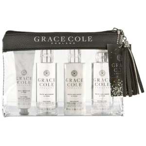 Набір для жінок Grace Cole Travel Set White Nectarine & Pear + косметичка (5055443697510) краща модель в Рівному