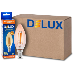 Светодиодная лампа Delux BL37B 4W (410lm) 2700K 220V amber E14 filament (90017539) - 10 шт ТОП в Ровно