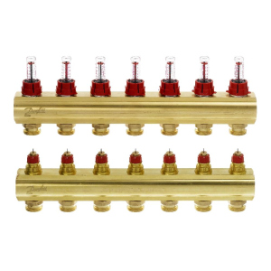 Колектор Danfoss FHF 7+7 із ротаметрами (088U0527) краща модель в Рівному