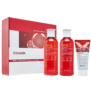 Набір для обличчя на основі колагену FarmStay Collagen Essential Moisture Skin Care 3 Set (8809426959464) краща модель в Рівному