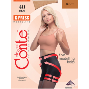 хорошая модель Колготки Conte X-press 40 Den 5 р Bronz -4810226007914