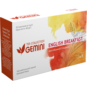 купить Чай черный пакетированный Gemini Tea Collection Grand Pack Английский завтрак 4 г х 20 пакетиков (4820156430843)