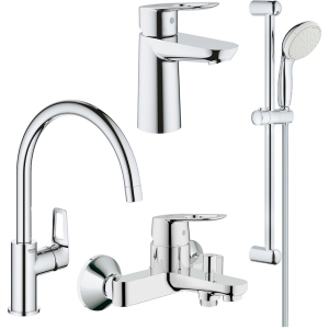 Набір змішувачів GROHE BauLoop 123225K + кухонний змішувач (23337000 + 32815000 + 31232001 + 27598001) в Рівному