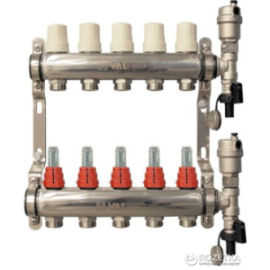 Коллекторная группа VALTEC со встроенными расходомерами в сборе 1"х 3/4" евроконус (7 вых.) (VTc.589.EMNX.0607)