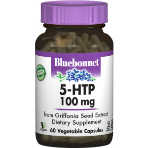 Амінокислота Bluebonnet Nutrition 5-HTP (Гідрокситриптофан) 100 мг 60 капсул (743715000513) краща модель в Рівному