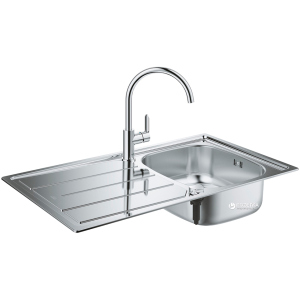 Кухонна мийка GROHE Sink K200 860x500 31562SD0 (31552SD0 сатин із змішувачем BauEdge 31367000) в Рівному