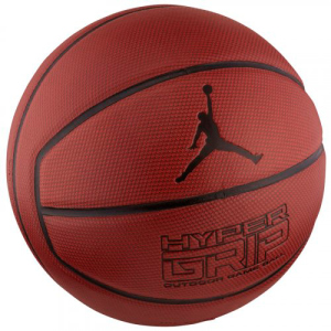 М'яч баскетбольний Nike Jordan Hyper Grip 4P Size 7 Dark Amber/Black/Metallic Silver/Black (J.KI.01.858.07) в Рівному