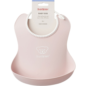 Слюнявчик м'який BabyBjorn Baby Bib Powder Pink Рожевий (46364) (7317680463647) краща модель в Рівному