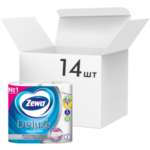 Упаковка туалетного паперу Zewa Deluxe тришарового без аромату 14 шт по 4 рулони (7322540313376) краща модель в Рівному