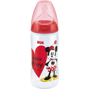 Пляшечка для годування NUK Міккі Маус First Choice 300 мл Червона (4008600387022) краща модель в Рівному