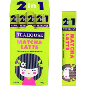 Матча латте Teahouse 2 в 1 в стиках 10 шт x 10 г (4820209840964) лучшая модель в Ровно