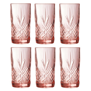 Набір високих склянок Luminarc Зальцбург Pink 6 шт х 380 мл (P9166/1) ТОП в Рівному