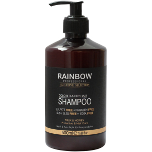 Шампунь без сульфатів та парабенів Rainbow Professional Exclusive Hair молоко+мед харчування та зволоження 500 мл (73349) (8697426733494)