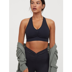 Спортивный топ H&M Sport 0849886-1 L Темно-синий (EZH2000000076454) лучшая модель в Ровно