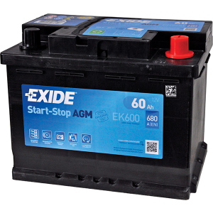 Автомобільний акумулятор Exide START-STOP AGM 60Ah Єв (-/+) (680EN) (д242*ш175*в190) (EK600) ТОП в Рівному