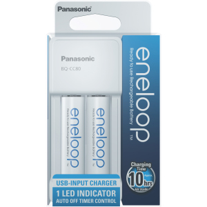 Зарядний пристрій Panasonic Compact Charger USB+ Eneloop 2AA 1900 mAh NI-MH (K-KJ80MCC20USB) в Рівному