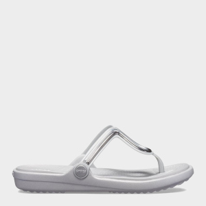 В'єтнамки Crocs Jibbitz Sanrah MetalBlock Flat Flip 205470-98Q-W7 37-38 23.8 см Сріблясті (191448322042) в Рівному