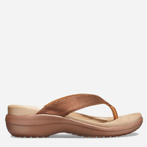 Вьетнамки Crocs Jibbitz Capri Metallic Textured Wedge Flip Flops 205782-860-W8 38-39 24.6 см Бронза (191448337497) лучшая модель в Ровно