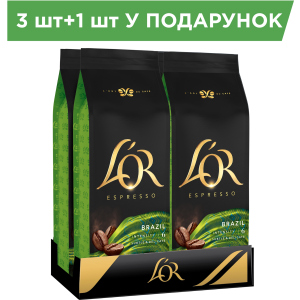 Упаковка кави в зернах L'OR Espresso Brazil 100% Арабіка 500 г х 4 шт (8711000464656) ТОП в Рівному