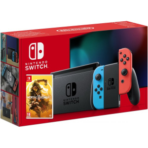 Nintendo Switch Neon Blue-Red (Upgraded version) + Гра Mortal Kombat 11 (російська версія) краща модель в Рівному