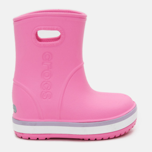 Резиновые сапоги Crocs Crocband Rain Boot 205827-6QM-C10 27-28 Розовые с лавандовым (191448410428) лучшая модель в Ровно