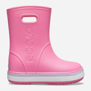 Гумові чоботи Crocs Kids' Crocband Rain Boot 205827-6QM-J2 33 Pink Lemonade/Lavender (0191448410510) краща модель в Рівному