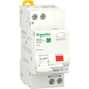 Диференціальний автоматичний вимикач Schneider Electric RESI9 16 А, 30 мА, 1P+N, 6кA, крива С, тип А ТОП в Рівному