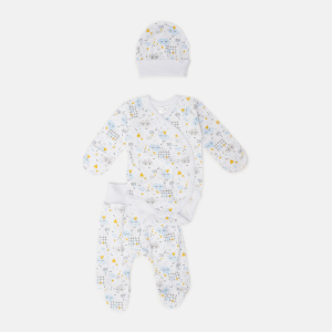 Комплект (боді+повзунки+чепчик) Garden Baby 40194-02 62 см Хмари блакитні (4824019402220) в Рівному