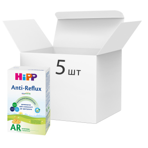 Упаковка дитячої сухої молочної суміші HiPP Anti-Reflux початкова 5 пачок по 300 г (9062300440420_9062300439462) ТОП в Рівному