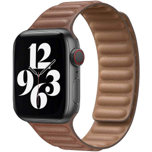 Ремінець Promate Maglet-44 для Apple Watch 42-44 мм 1/2/3/4/5/6/SE Brown (maglet-44.brown) ТОП в Рівному