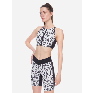 хороша модель Спортивний топ New Balance Relentless Pr Crop Top WT11194BKW S Чорний з білим (195173864259)