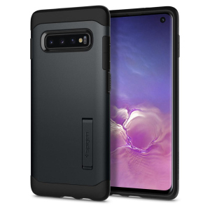 Чехол противоударный с подставкой Spigen Slim Armor 605CS25385 для Samsung Galaxy S10 SM-G973 (6.1") Metal Slate ТОП в Ровно