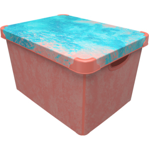 Контейнер для зберігання з кришкою Qutu Style Box Coral 20 л (STYLE BOX с/к CORAL 20л.) ТОП в Рівному