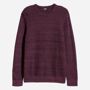 Джемпер H&M 060587026 XS Бордовий (6666000157447) краща модель в Рівному