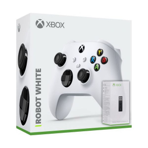 Microsoft Xbox Series X | S Wireless Controller with Bluetooth (Robot White) + Адаптер беспроводного геймпада для Windows (Upgrade Version) ТОП в Ровно