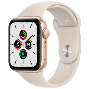 Смарт-часы Apple Watch SE GPS 44mm Gold Aluminium Case with Starlight Sport Band (MKQ53UL/A) краща модель в Рівному