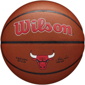 М'яч баскетбольний Wilson NBA Composite Chicago Bulls Size 7 (WTB3100XBCHI) краща модель в Рівному