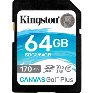 Kingston SDXC 64GB Canvas Go! Plus Class 10 UHS-I U3 V30 (SDG3/64GB) лучшая модель в Ровно