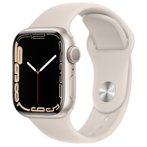 Смарт-годинник Apple Watch Series 7 GPS 41mm Starlight Aluminium Case with Beige Sport Band (MKMY3UL/A) ТОП в Рівному