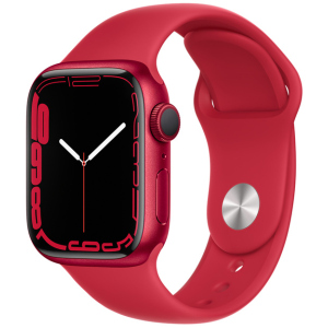 Смарт-часы Apple Watch Series 7 GPS 41mm (PRODUCT) Red Aluminium Case with Red Sport Band (MKN23UL/A)