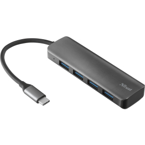 USB-хаб Trust Halyx USB-C to 4-Port USB-A 3.2 Aluminium (TR23328) ТОП в Рівному