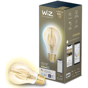 Умная лампочка WIZ Smart LED WiFi A60 E27 WiZ DW FA Q Warm Dimmable Filament 550lm 2200K (WZE21026011-A) ТОП в Ровно