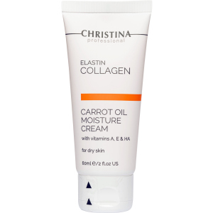 Увлажняющий крем для сухой кожи Christina Elastin Collagen Carrot Oil Moisture Cream with Vitamins A, E & HA 60 мл (7290100363720) в Ровно