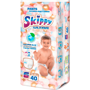 Трусики-підгузки дитячі Skippy Ultra розмір 6 (16-25 кг) 40 шт (6942648910331) краща модель в Рівному