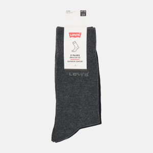 Набор носков Levi's 993053001-267 39-42 2 пары Anthracite Melange/Black (8718824836706) лучшая модель в Ровно